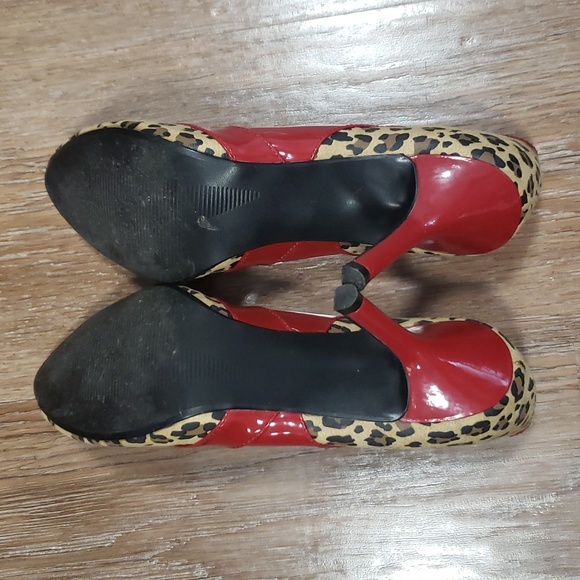 (7) George Leopard Print Peep Toe Heels Business Casual Animal - Picture 9 of 14